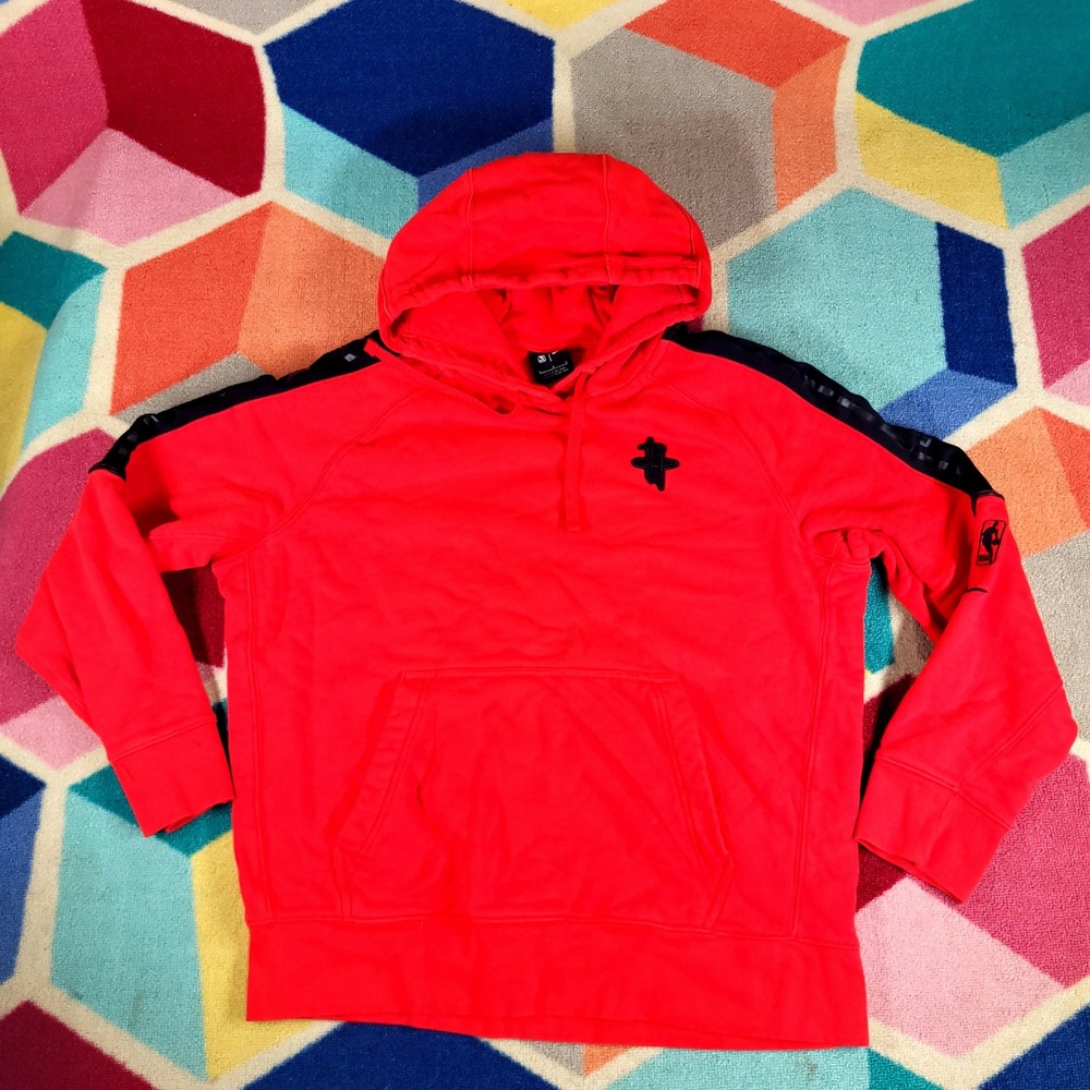 Nike NBA Houston Rockets Basketball Hoodie Red Black Logo‎ Mens Large